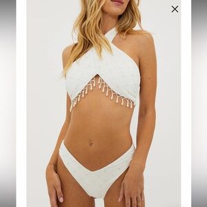 Beach RIOT - Jessica Imitation Pearl Halter Bikini Top and bottom